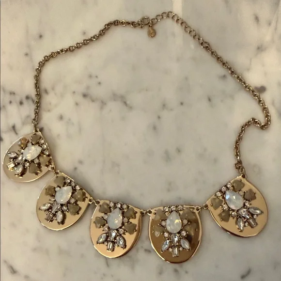 LOFT Gold-Tone Necklace with Opalescent and Clear Stones - Picture 6 of 7